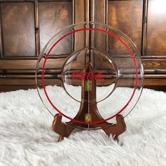 NWOT Set of 6 Vintage Coca-Cola Red Ring Coca-Cola Glass Plates - Picture 7 of 11